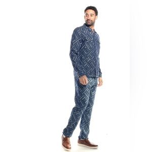 Stacy Adams 2PC Denim Jacket Set Indigo